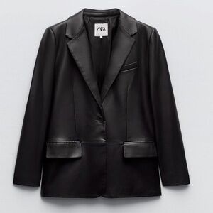 Zara Faux Leather Oversized Blazer Ptp 20